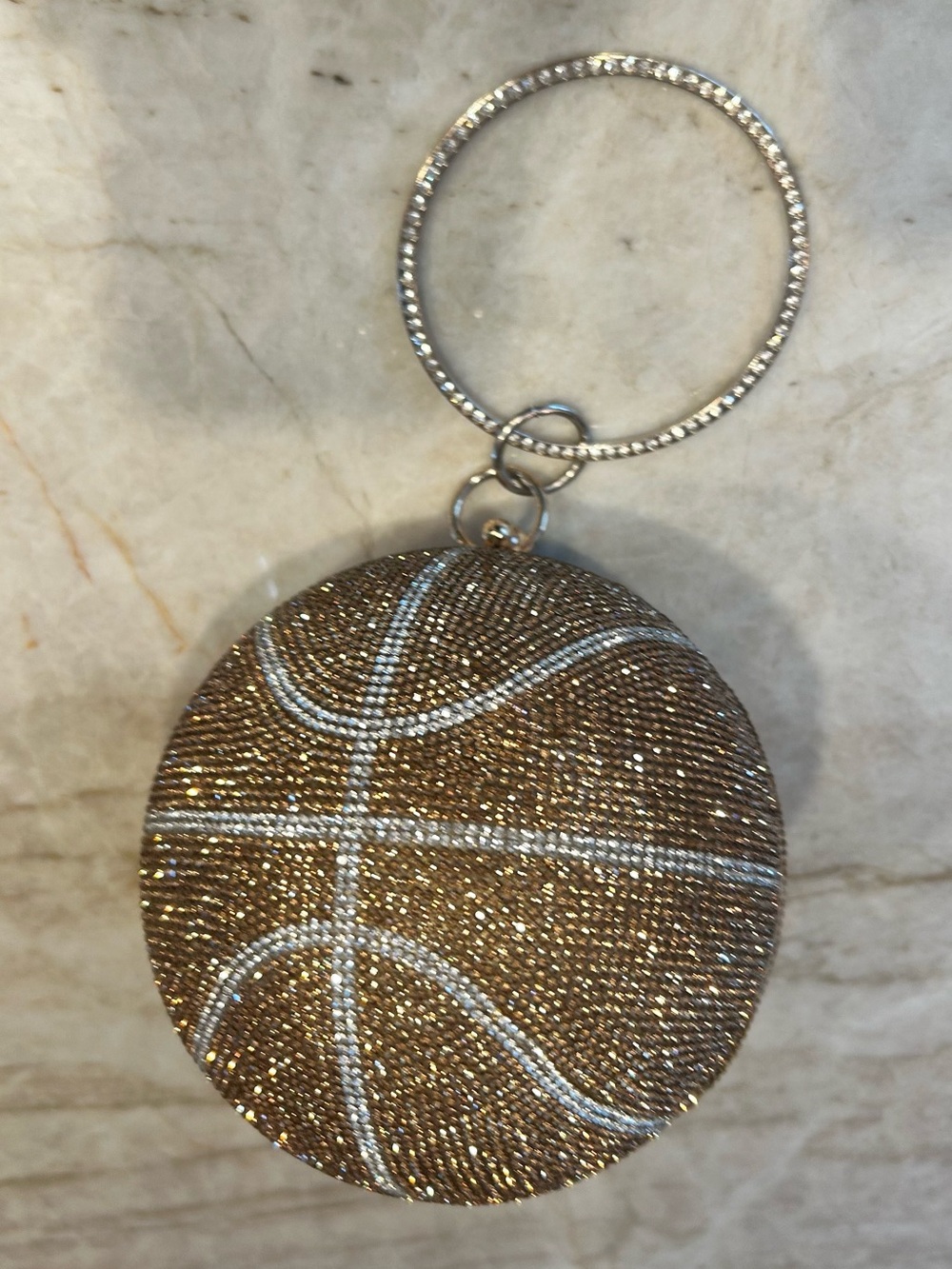 Sparkly Rhinestone Basketball Clutch Purse | Crystal Evening Bag | Wristlet